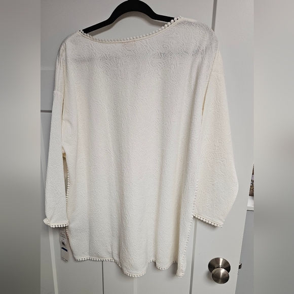 Ruby Rd. Cream Lightweight Knit Top - Picture 4 of 4